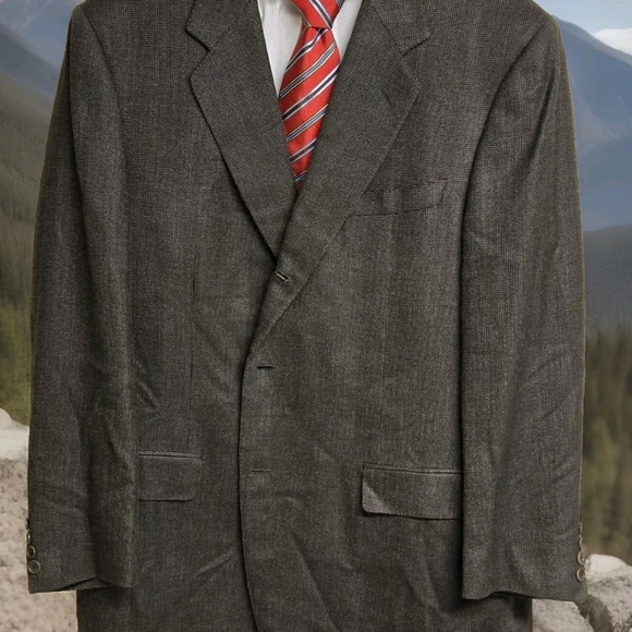 Canali Men's Blazer Sports Coat 44 L Pepi Bertini Blue Green Geometric Silk Wool